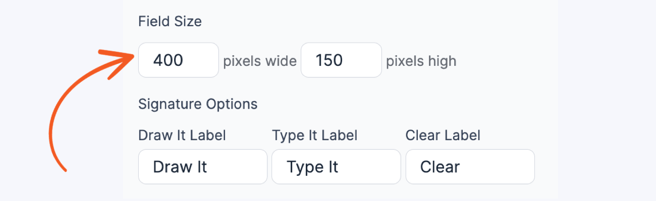 Adjust the field size in the Signature field options.