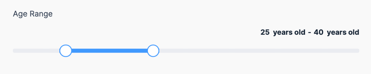 Age Range example for Range Slider Age Range example for Range Slider