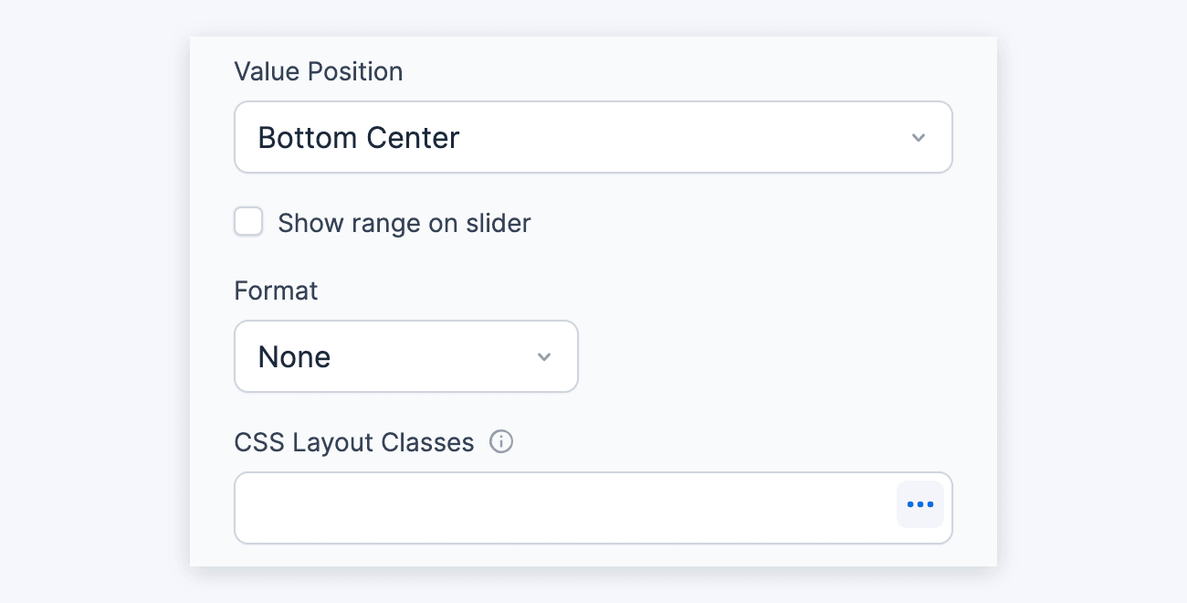 WordPress range Slider Field Options - Value Position to CSS Layout Classes WordPress range Slider Field Options - Value Position to CSS Layout Classes