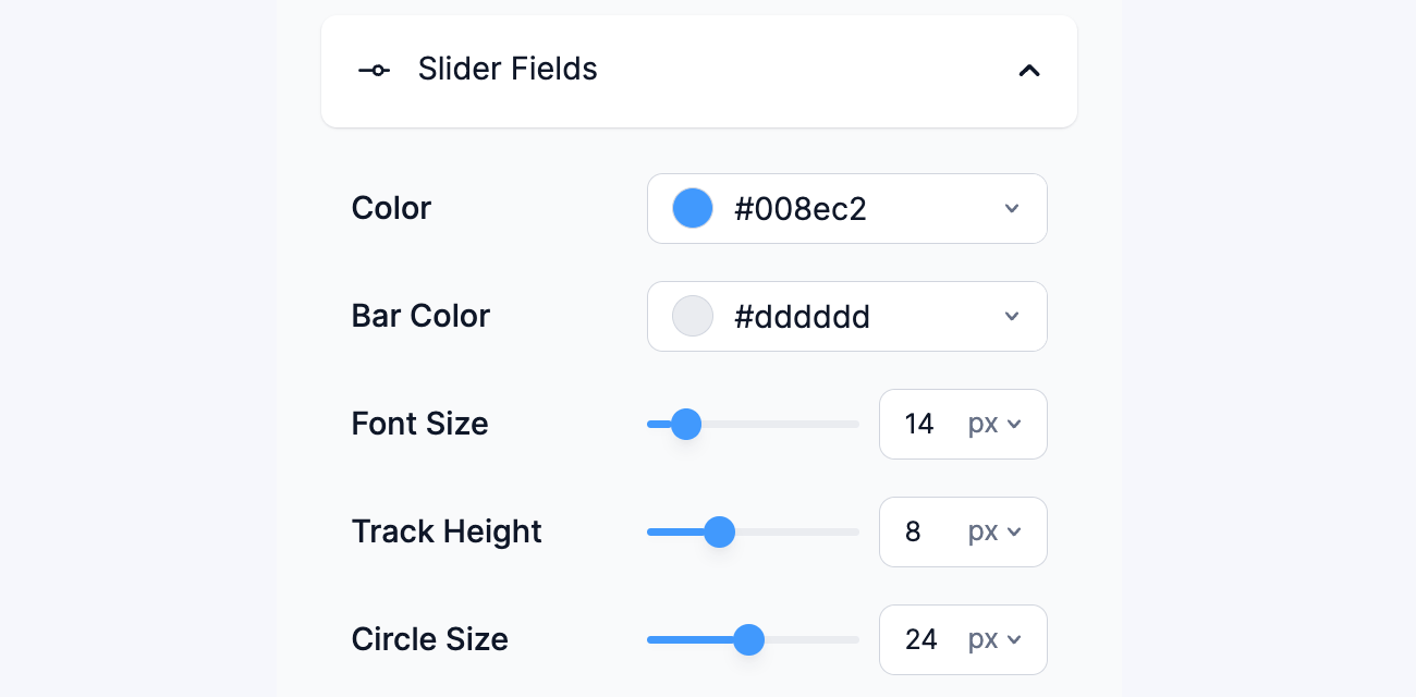 WordPress range Slider Styling