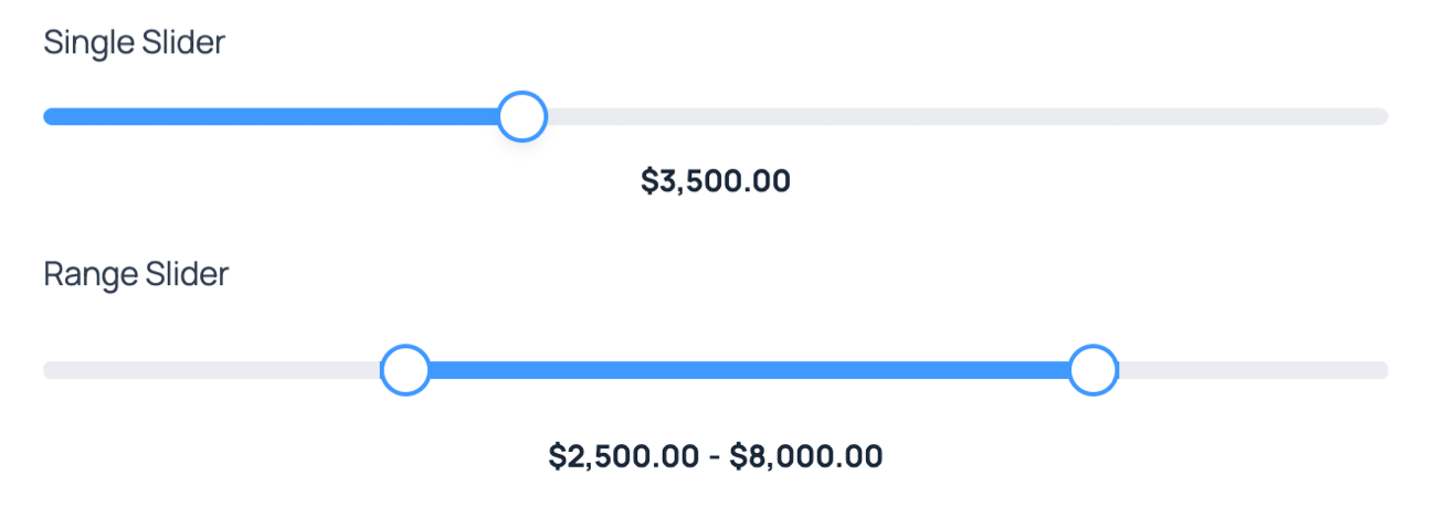 WordPress range slider field