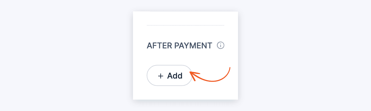 Stripe action After Payment section with an arrow on Add Stripe action After Payment section with an arrow on Add