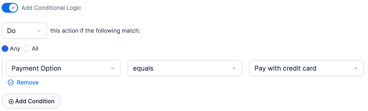 Stripe Conditionally Collect Card Payments Form action Logic Stripe Conditionally Collect Card Payments Form action Logic