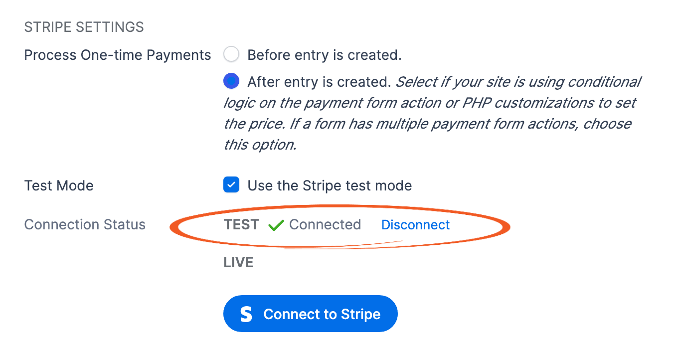 Stripe Connection Status Stripe Connection Status