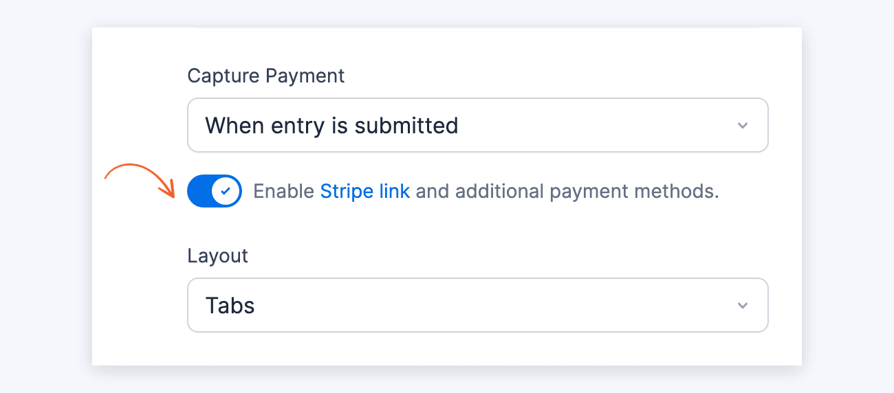 Enable Stripe link in form action Enable Stripe link in form action