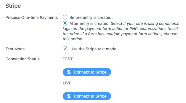 Stripe Global Settings