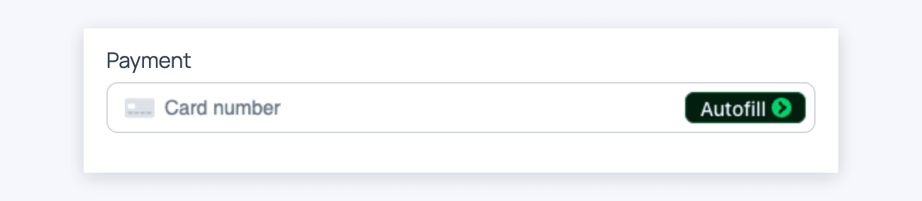 Link button in the single-line credit card field Link button in the single-line credit card field