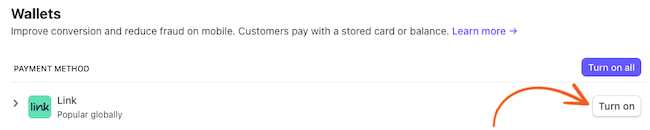 Stripe Link - Enable Payment Method Stripe Link - Enable Payment Method