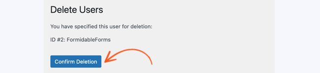 Temporary Access - Confirm Deletion User