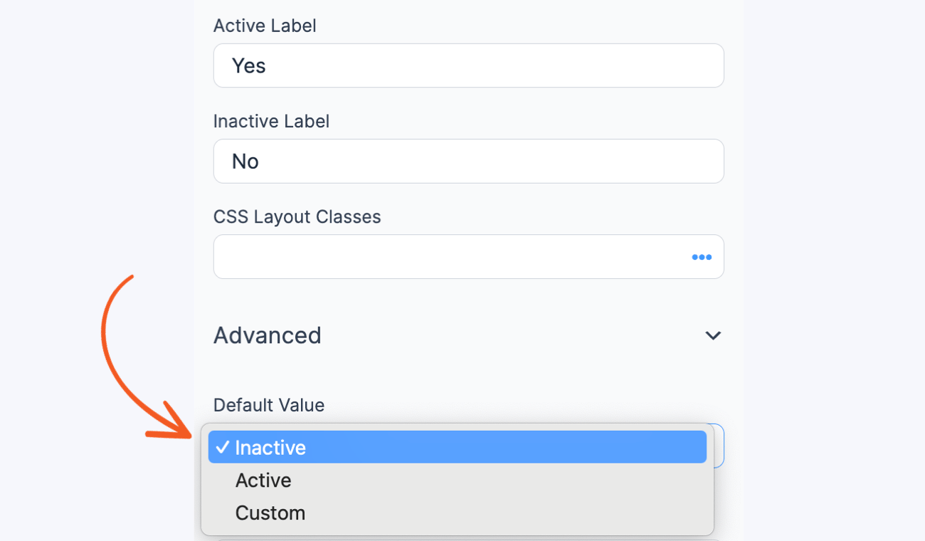 Toggle Default Value