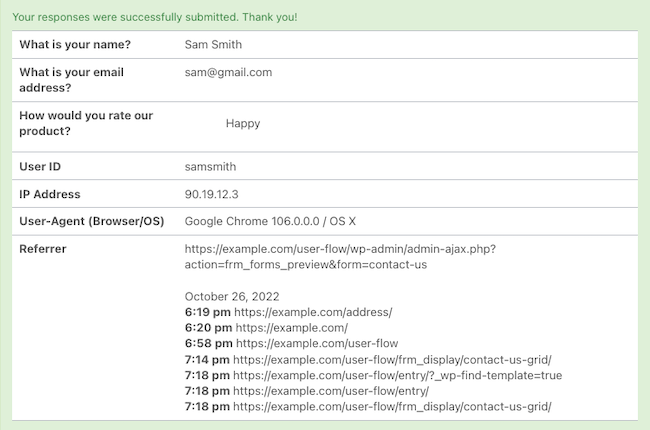 User Flow - Show Confirmation Messages