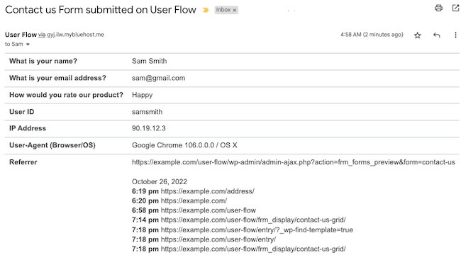 User Flow - Show Email