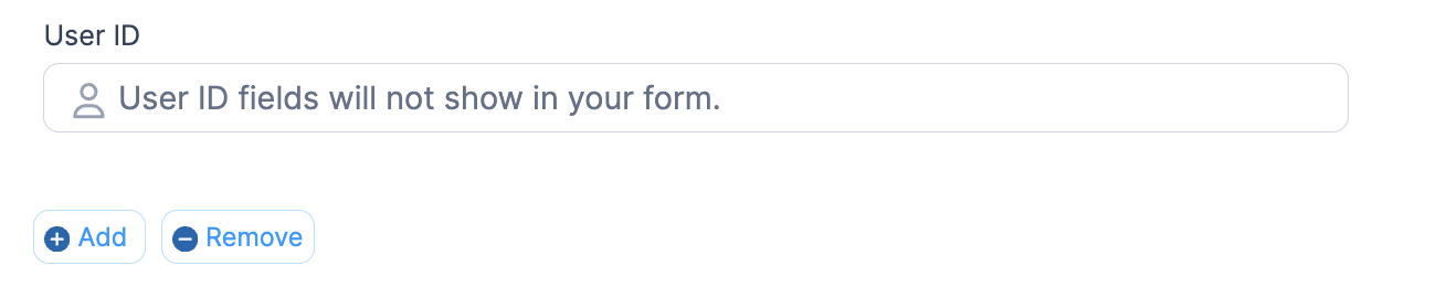 A User ID field automatically added to form A User ID field automatically added to form