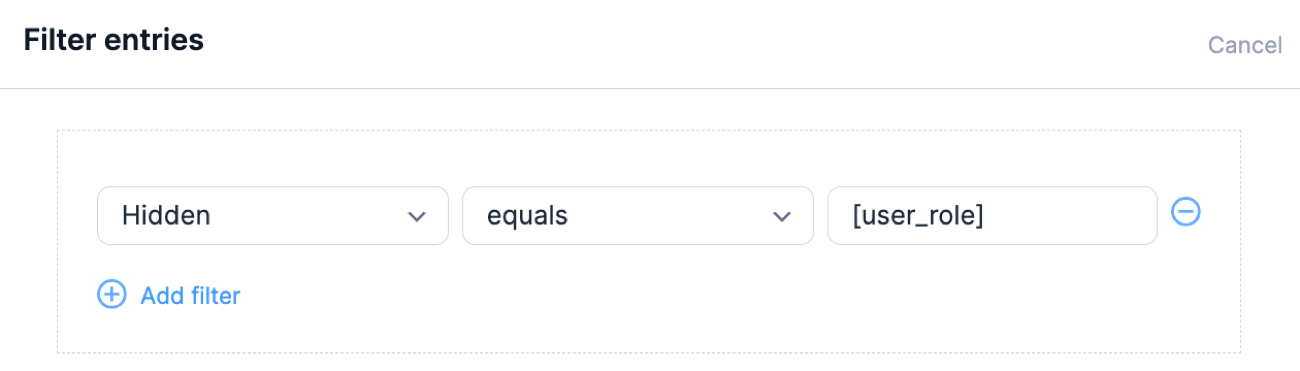 View Filter User Role