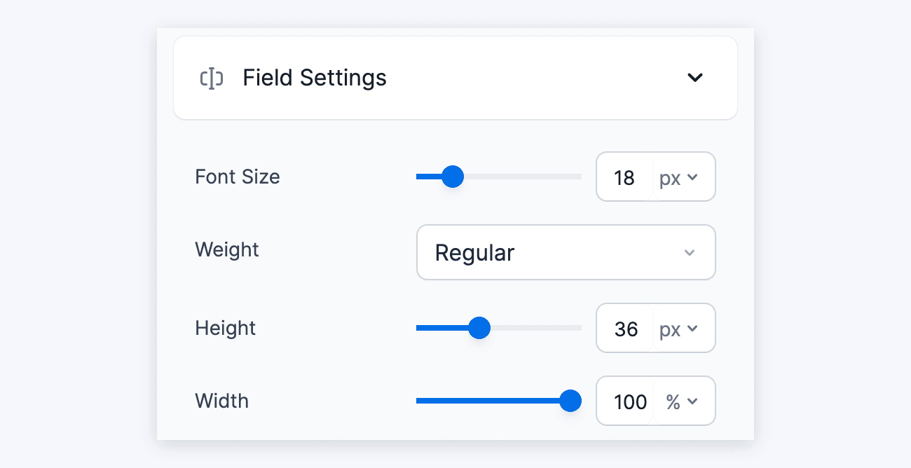 Visual Form Styler Field Settings - Font Size, Weight, Height, and Width Visual Form Styler Field Settings - Font Size, Weight, Height, and Width