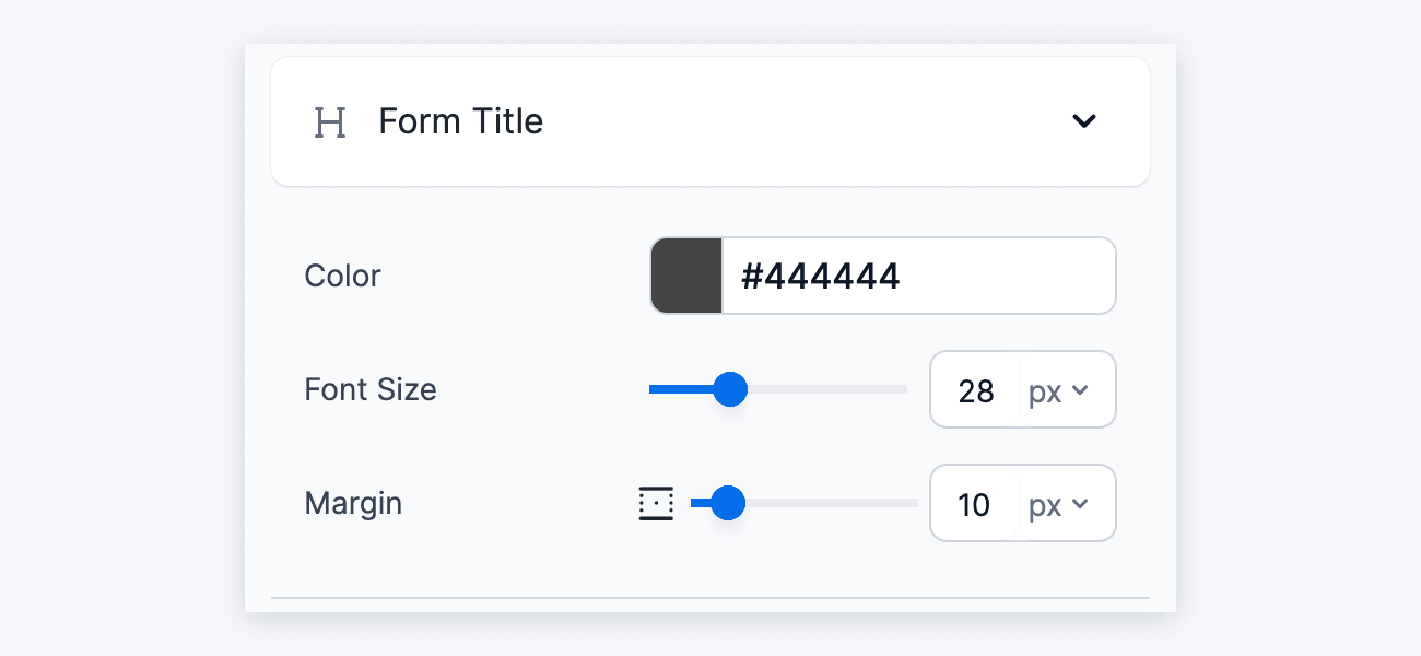 Access the form title in the Visual Form Styler Advanced Settings Access the form title in the Visual Form Styler Advanced Settings