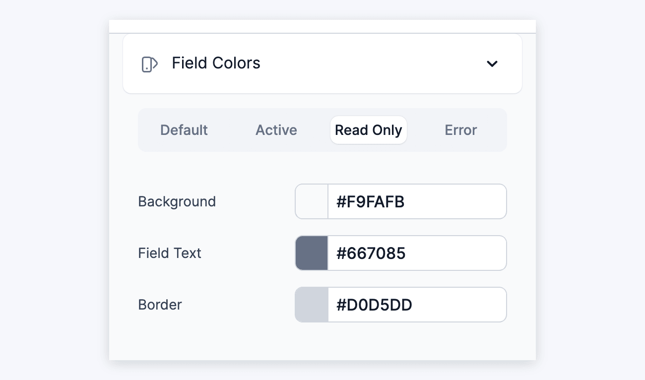Visual Form Styler Placeholder text read only Visual Form Styler Placeholder text read only