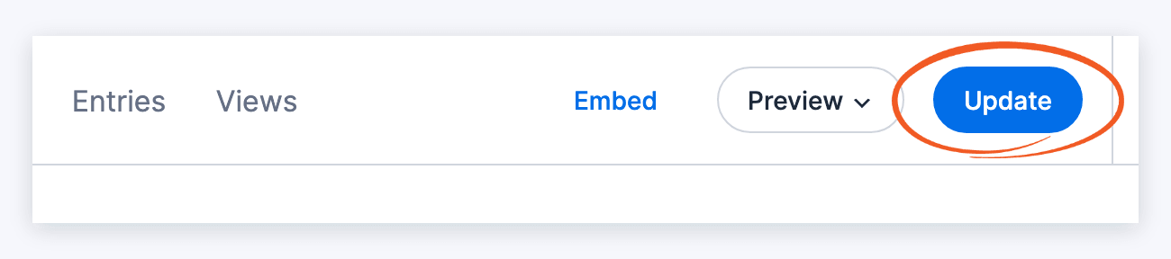 Update button at the top right of the Form Styler Update button at the top right of the Form Styler