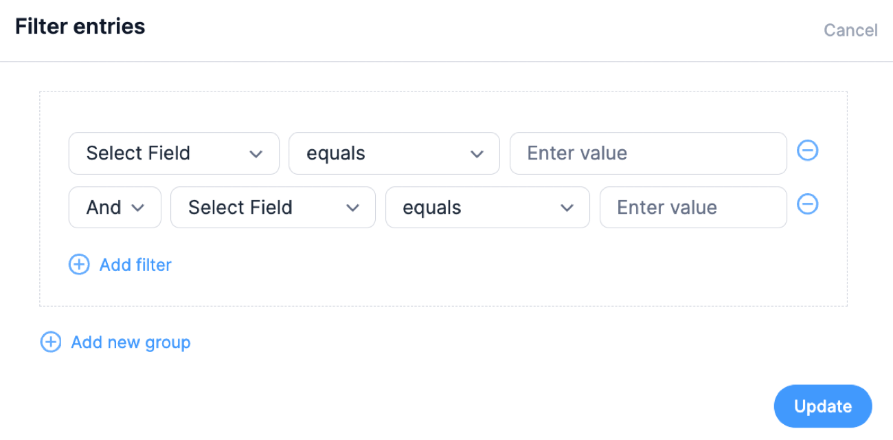 Visual View Settings - Filter Entries Visual View Settings - Filter Entries