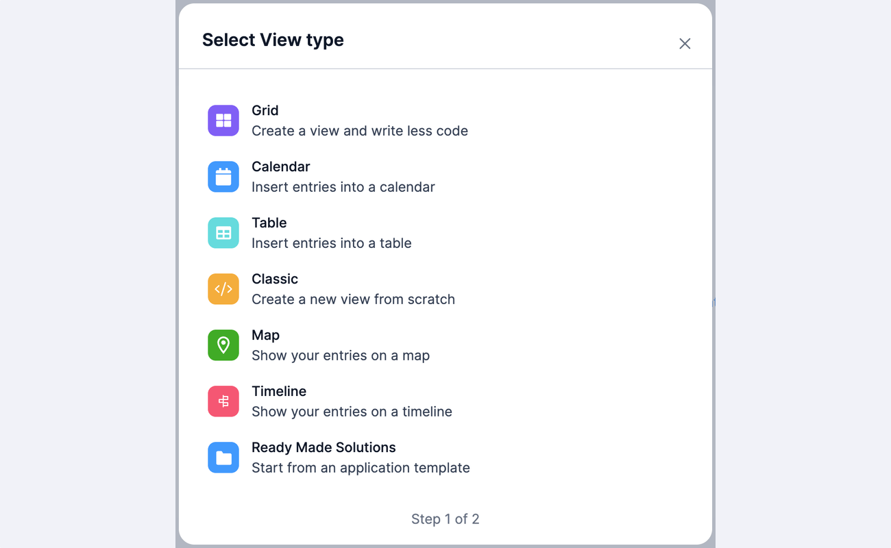 Select Visual View Type Select Visual View Type