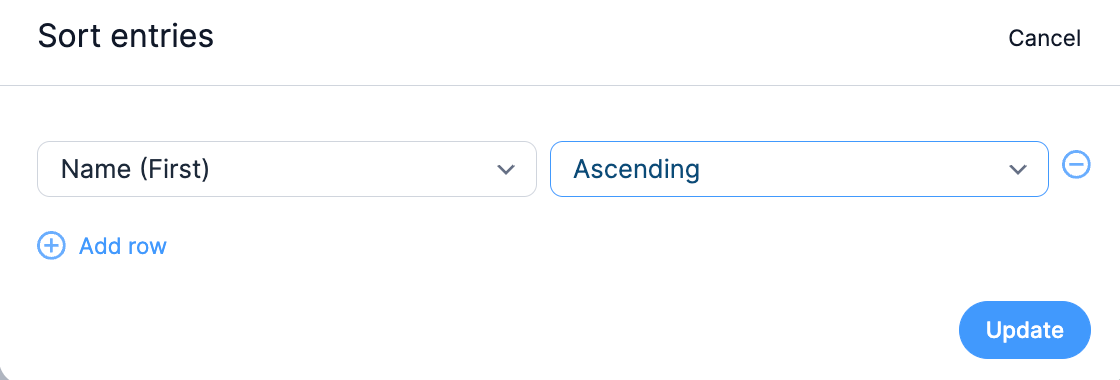 Visual View Settings - Sort Name Entries Visual View Settings - Sort Name Entries