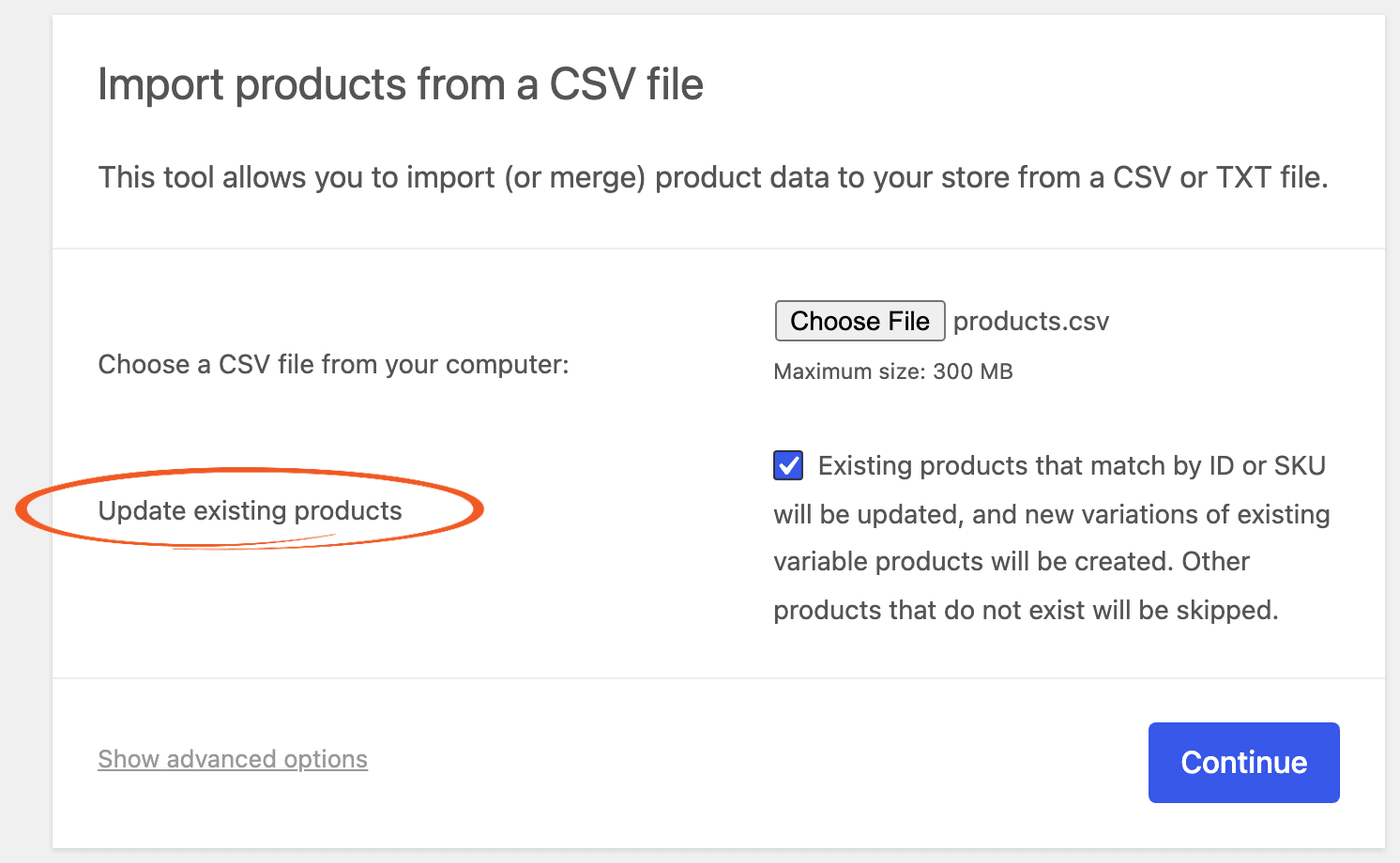 WooCommerce Forms - Update existing products