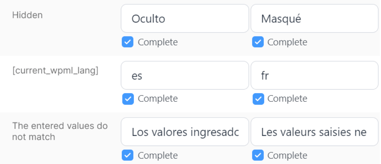 Entering View translation in Formidable WPML dashboard