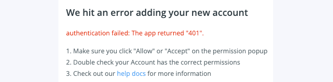 Zapier Troubleshooting 401 error