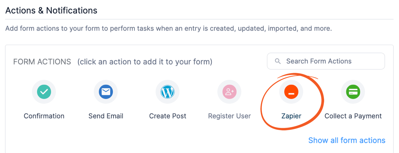 Zapier Create Form Action