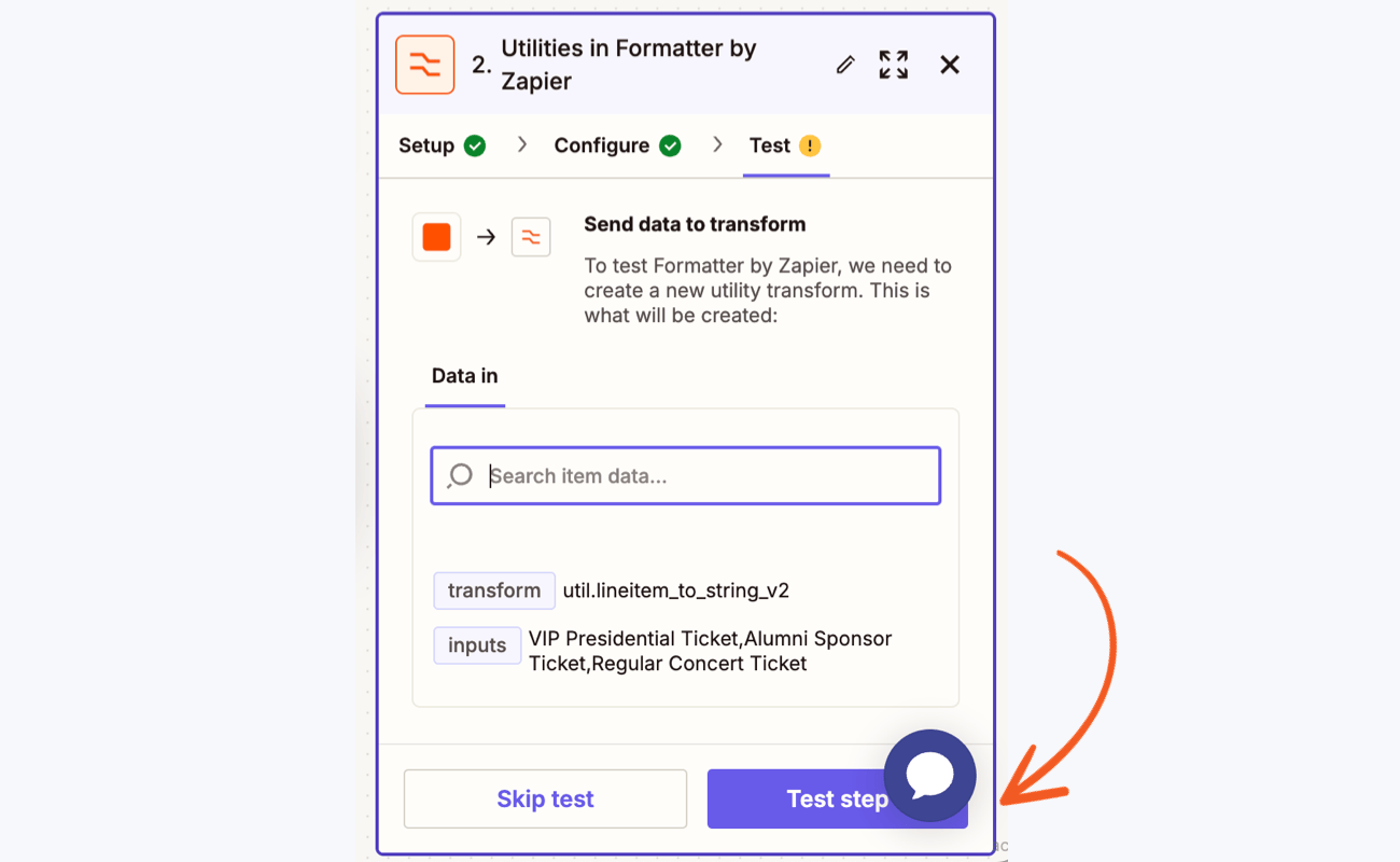 Zapier Repeater Test Step