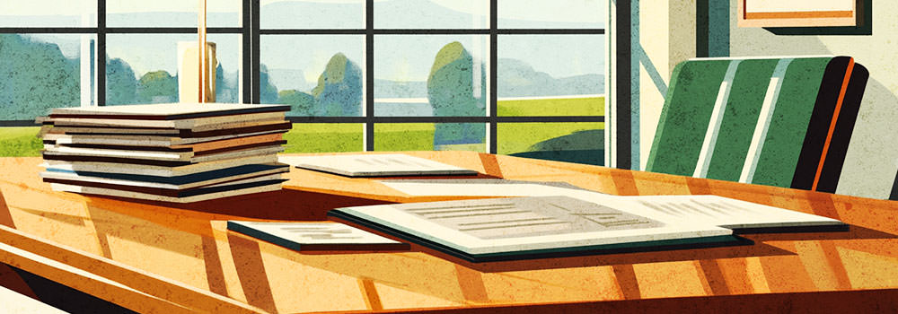 Illustration of board meeting minutes documents