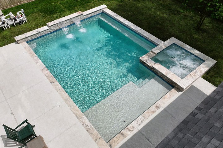 Gunite pool construction offering full customization but extended build duration