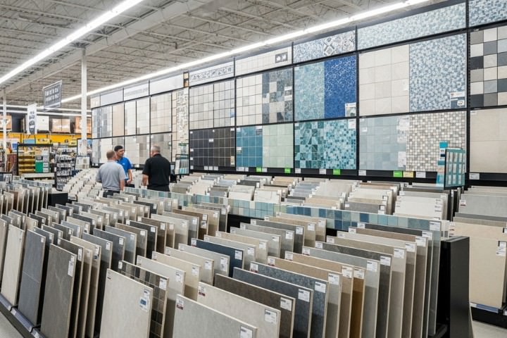 Pool tile options displayed during the design and material selection phase.