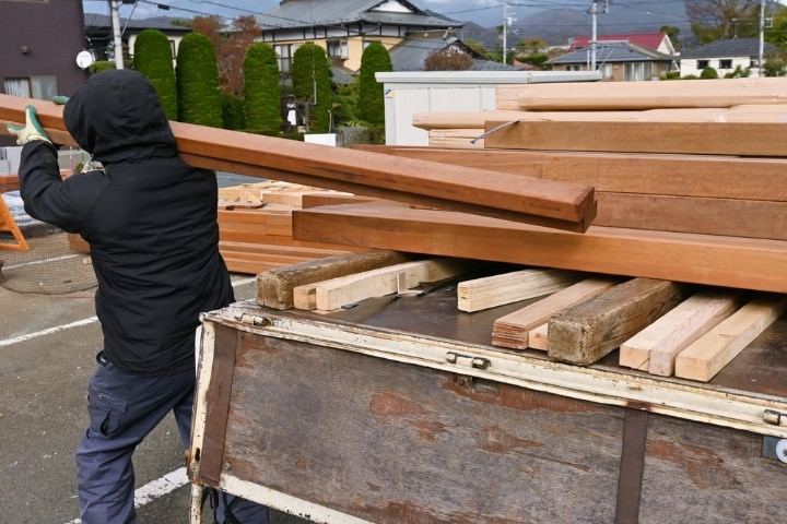 Delivery of building materials for a new pool or remodel