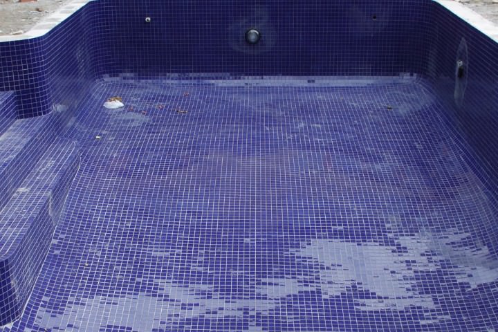 Completed custom pool in Houston ready for inspection before start-up and water fill