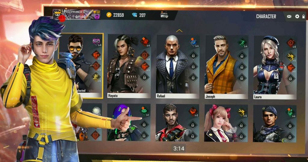 Free Fire Use Wolfrahh Character