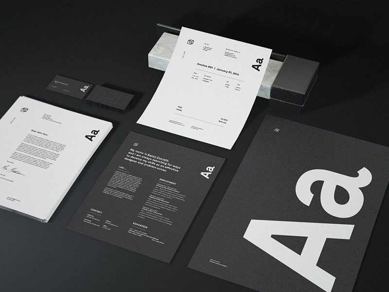 Granite Stationary Mockup Bundle - PSD Freebie
