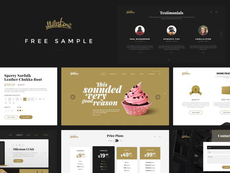 Milestone UI Kit Sample - Free PSD