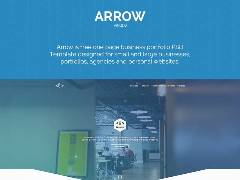 Arrow - One Page Business Portfolio Template - Freebie Supply
