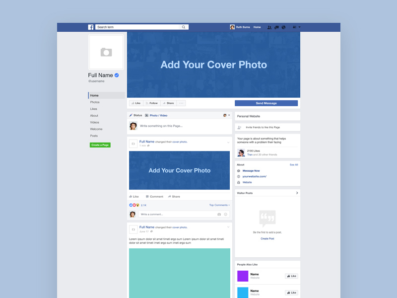 Facebook Fan Page Mockup Psd Free Download Mockup