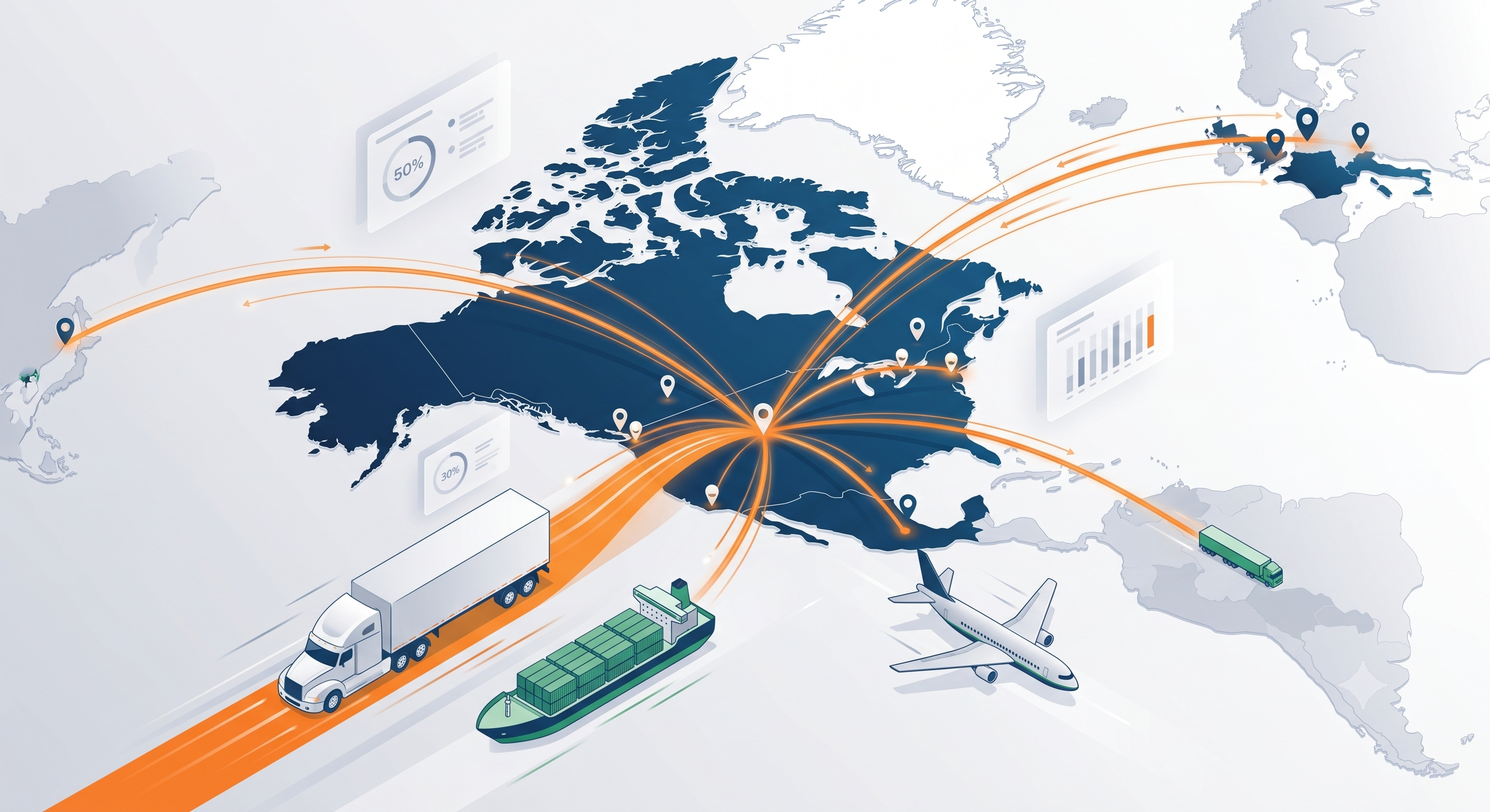 FreightRun Integrated Logistics Network Illustration