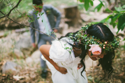 Rustic Bear-Themed San Diego Garden Wedding – Photo by Let's Frolic Together