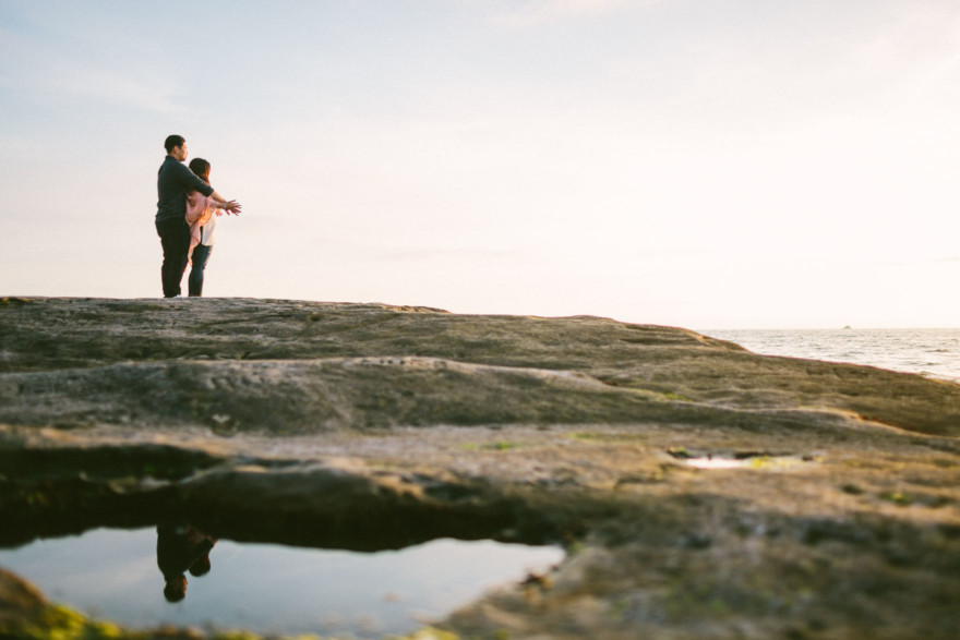 Cuddling on the Ocean Beach Shoreline – Photo by Let's Frolic Together