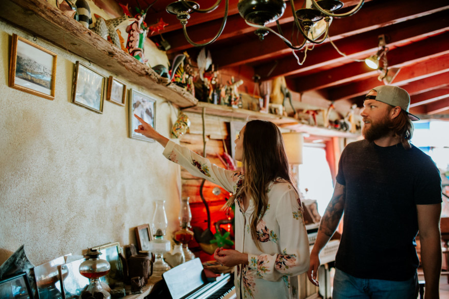 A Windy, Romantic Desert Engagement – Photo by Let's Frolic Together