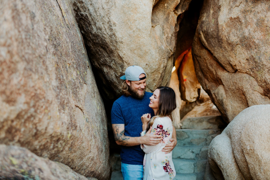 A Windy, Romantic Desert Engagement – Photo by Let's Frolic Together