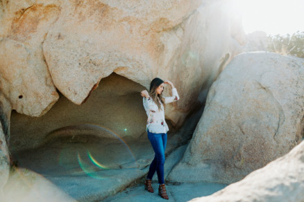 A Windy, Romantic Desert Engagement – Photo by Let's Frolic Together