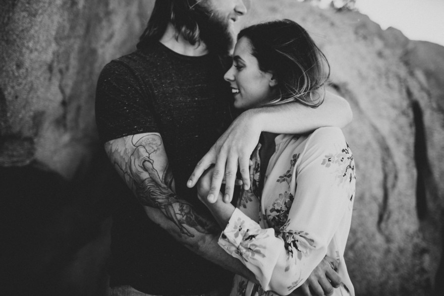 A Windy, Romantic Desert Engagement – Photo by Let's Frolic Together