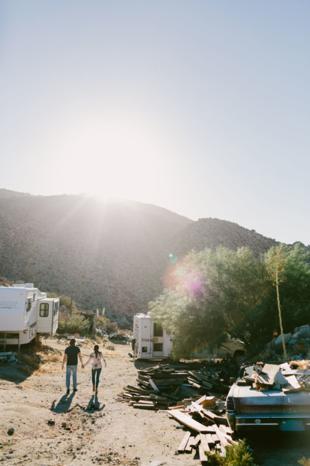 A Windy, Romantic Desert Engagement – Photo by Let's Frolic Together