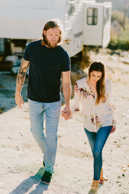 A Windy, Romantic Desert Engagement – Photo by Let's Frolic Together
