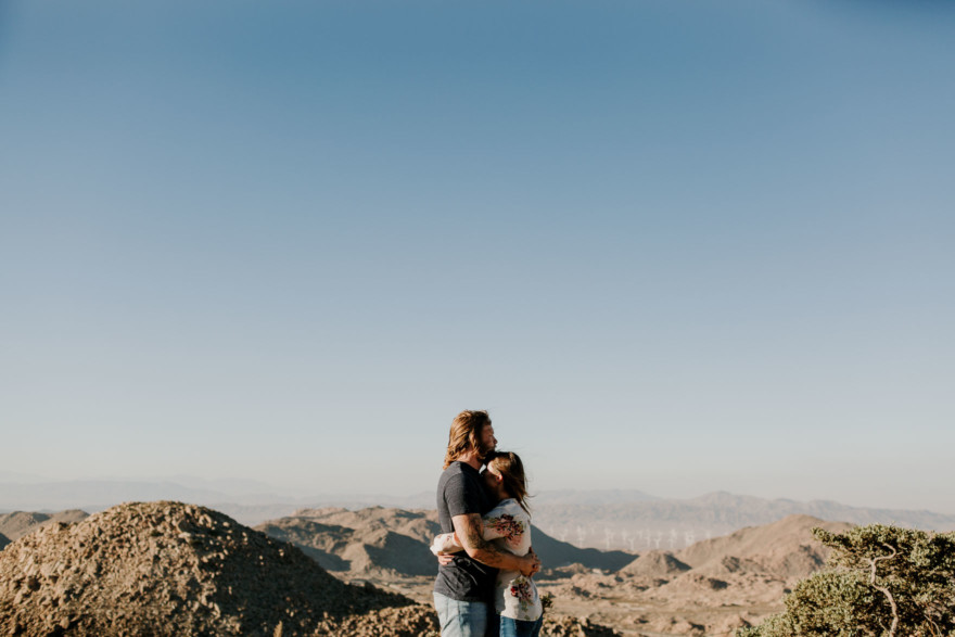 A Windy, Romantic Desert Engagement – Photo by Let's Frolic Together